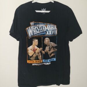 WWE 2012 Wrestlemania 28 John Cena Vs The Rock T-Shirt Adult Size Large Faded